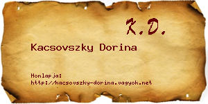 Kacsovszky Dorina névjegykártya